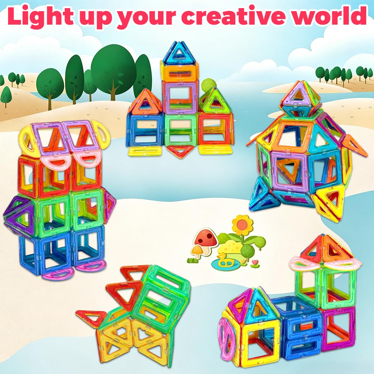 39/59pcs Colorful Clear Magnet Building Tiles for Kids